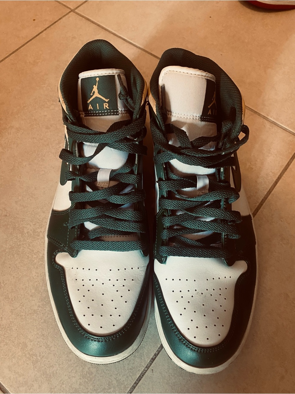 Jordan Men’s High-Top Sneakers in Green and White